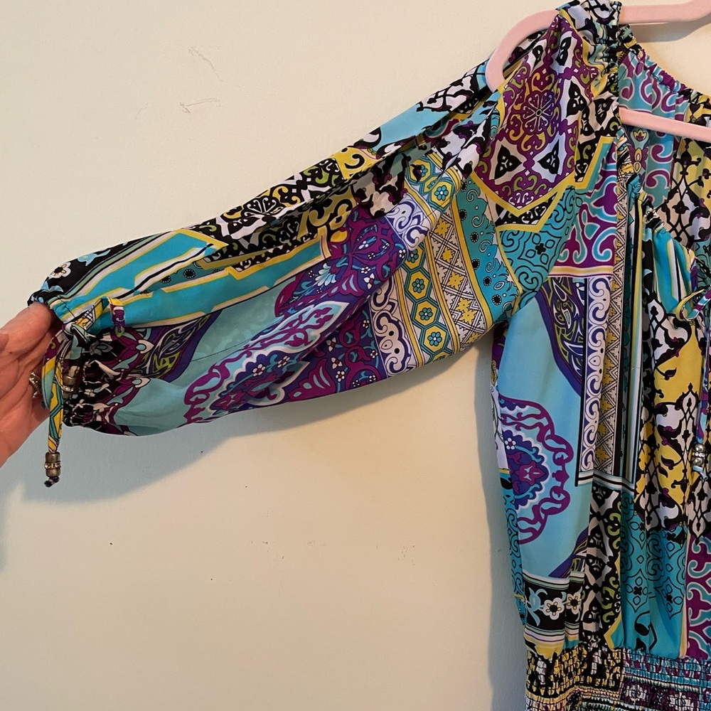 Cache Colorful Patterned Long Sleeve Dress - Picture 11 of 16